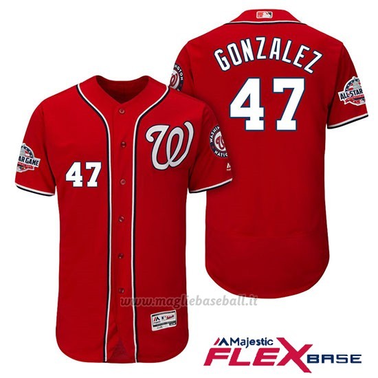 Maglia Baseball Uomo Washington Nationals Gio Gonzalez Scarlet 2018 All Star Alterner Flex Base
